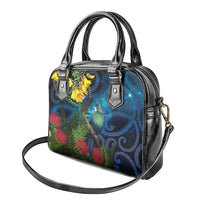 Tui Bird New Zealand Starry Sky Shoulder Handbag Maori Koru LT7 - Polynesian Pride