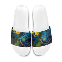 Tui Bird New Zealand Starry Sky Slide Sandals Maori Koru LT7 Galaxy - Polynesian Pride