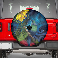 Tui Bird New Zealand Starry Sky Spare Tire Cover Maori Koru LT7 - Polynesian Pride