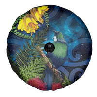 Tui Bird New Zealand Starry Sky Spare Tire Cover Maori Koru LT7 - Polynesian Pride
