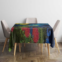 Tui Bird New Zealand Starry Sky Tablecloth Maori Koru