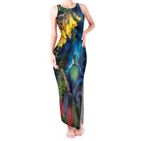 Tui Bird New Zealand Starry Sky Tank Maxi Dress Maori Koru LT7 Women Galaxy - Polynesian Pride