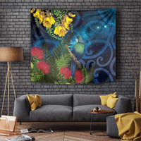 Tui Bird New Zealand Starry Sky Tapestry Maori Koru LT7 Galaxy - Polynesian Pride