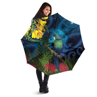 Tui Bird New Zealand Starry Sky Umbrella Maori Koru