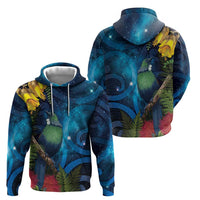 Tui Bird New Zealand Starry Sky Zip Hoodie Maori Koru LT7 - Polynesian Pride