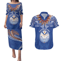 Yokwe Marshall Islands Personalized Couples Matching Puletasi and Hawaiian Shirt Jemenei Day - Seashell Necklace