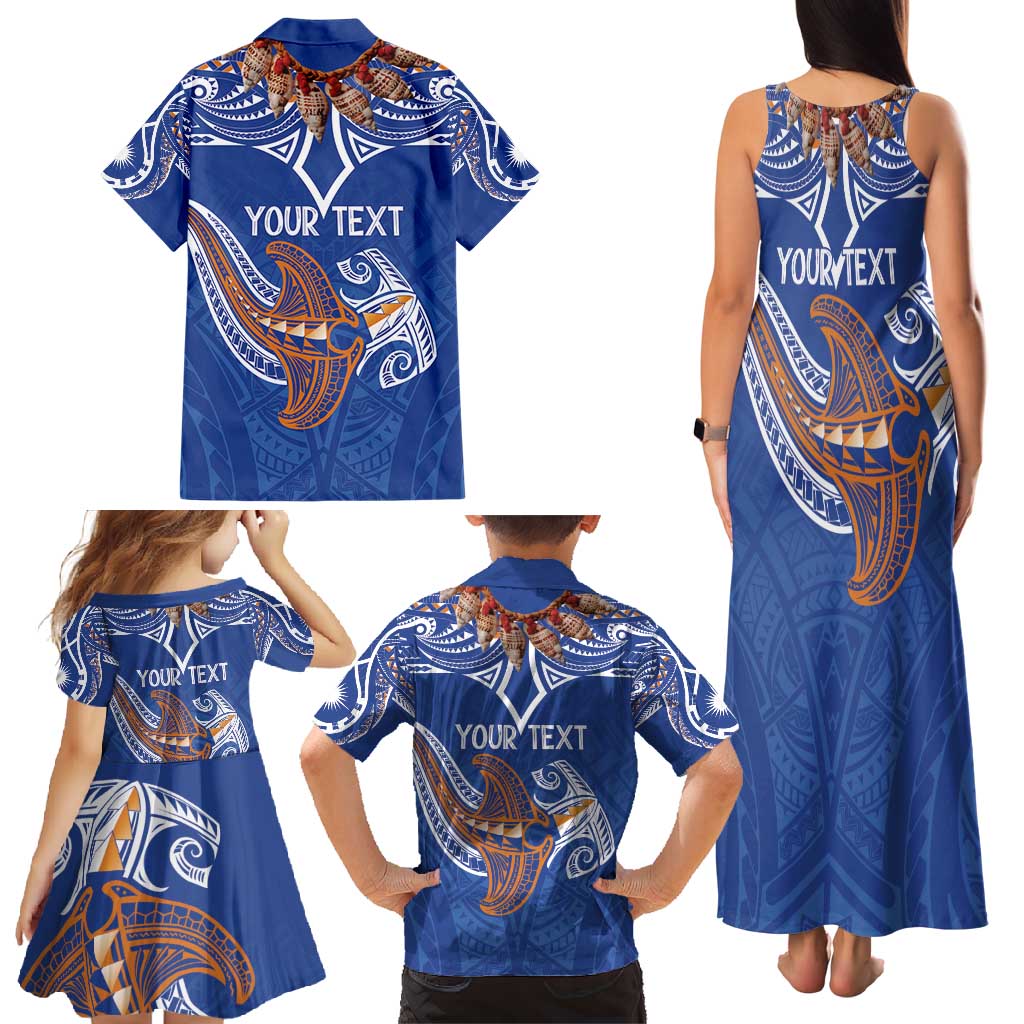 Yokwe Marshall Islands Personalized Family Matching Tank Maxi Dress and Hawaiian Shirt Jemenei Day - Seashell Necklace