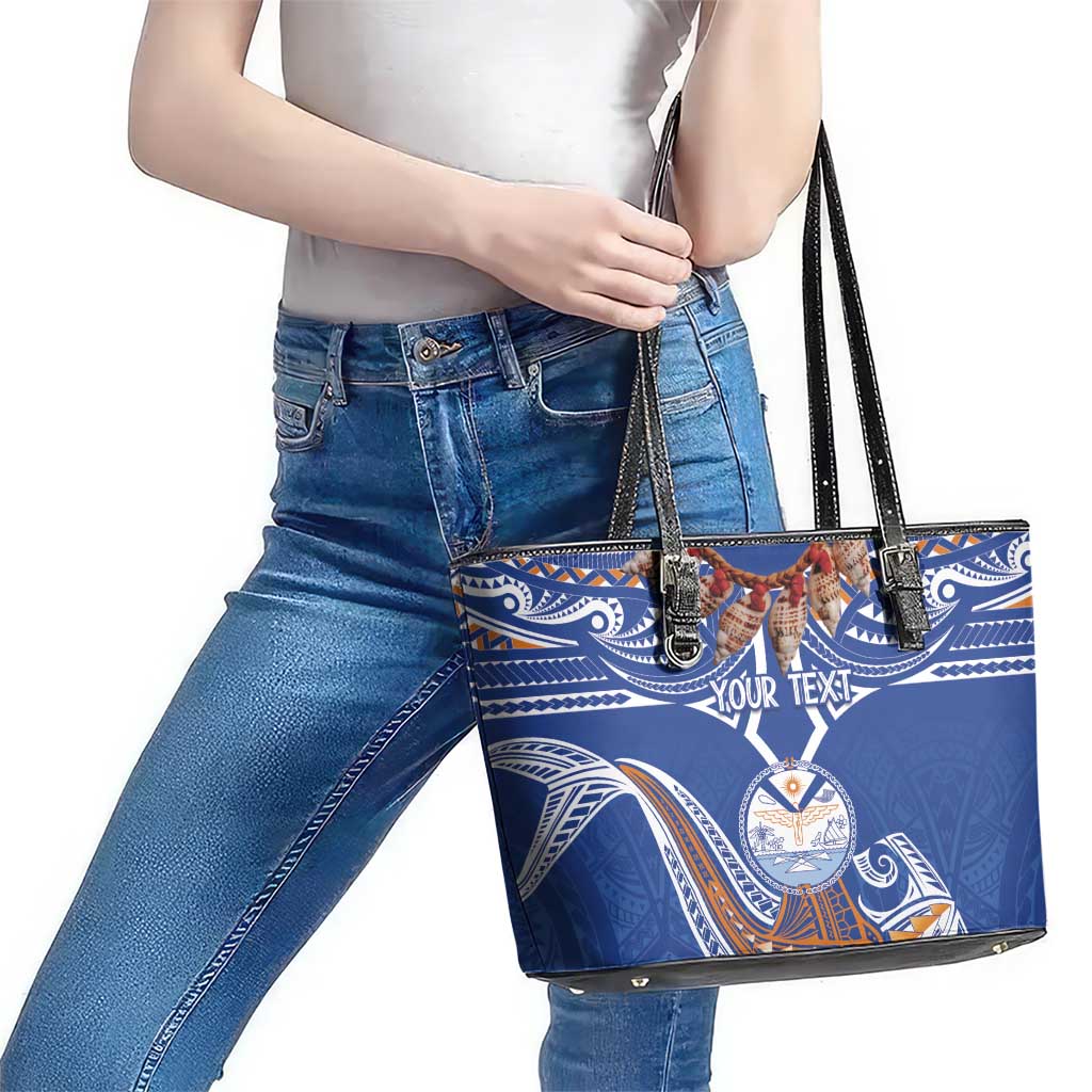 Yokwe Marshall Islands Personalized Leather Tote Bag Jemenei Day - Seashell Necklace