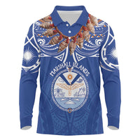 Yokwe Marshall Islands Personalized Long Sleeve Polo Shirt Jemenei Day - Seashell Necklace
