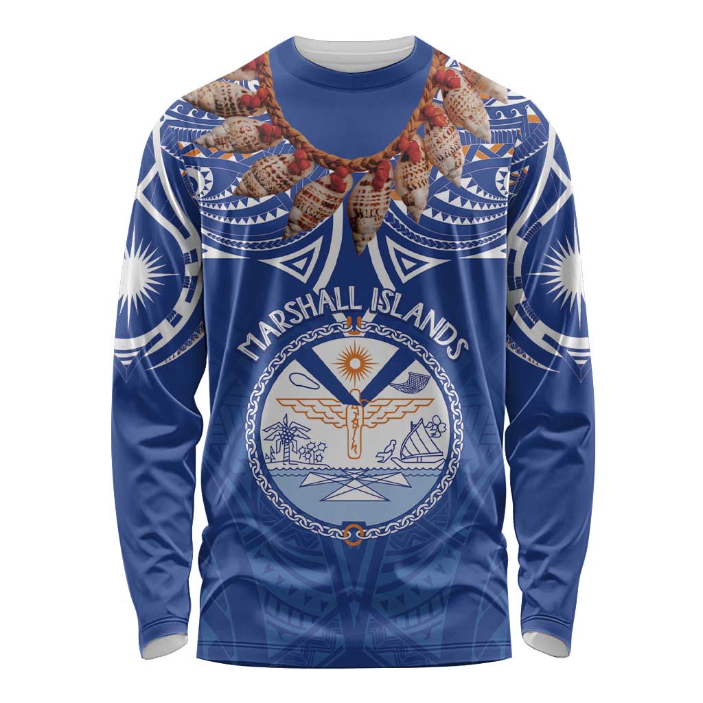 Yokwe Marshall Islands Personalized Long Sleeve Shirt Jemenei Day - Seashell Necklace