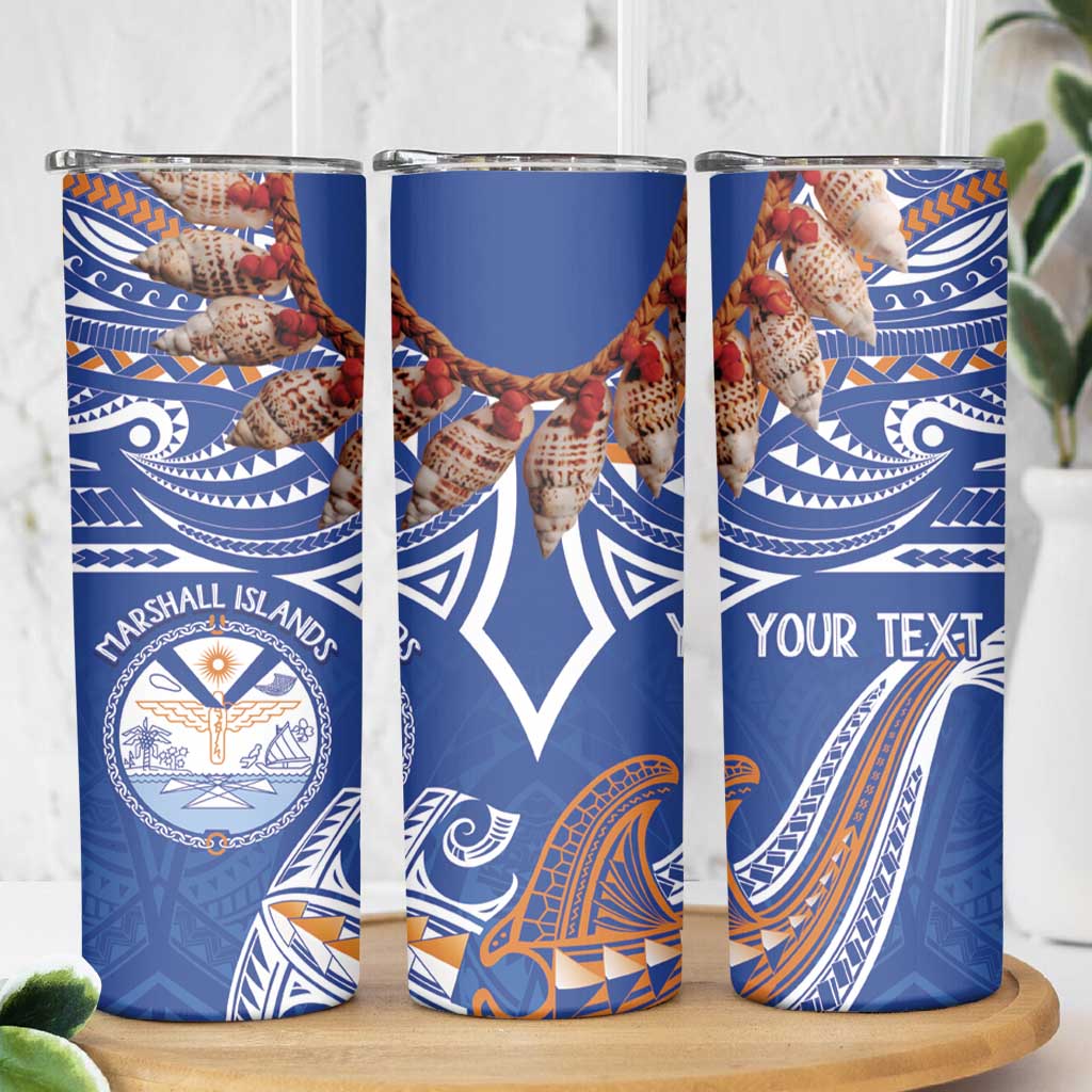 Yokwe Marshall Islands Personalized Skinny Tumbler Jemenei Day - Seashell Necklace