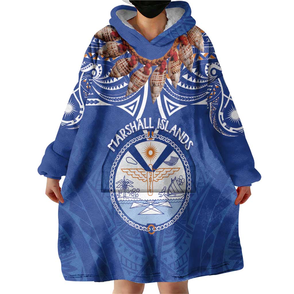 Yokwe Marshall Islands Personalized Wearable Blanket Hoodie Jemenei Day - Seashell Necklace