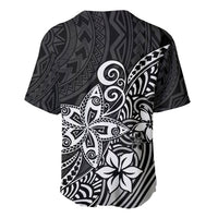 Polynesia Baseball Jersey Plumeria Black Curves LT7 - Polynesian Pride