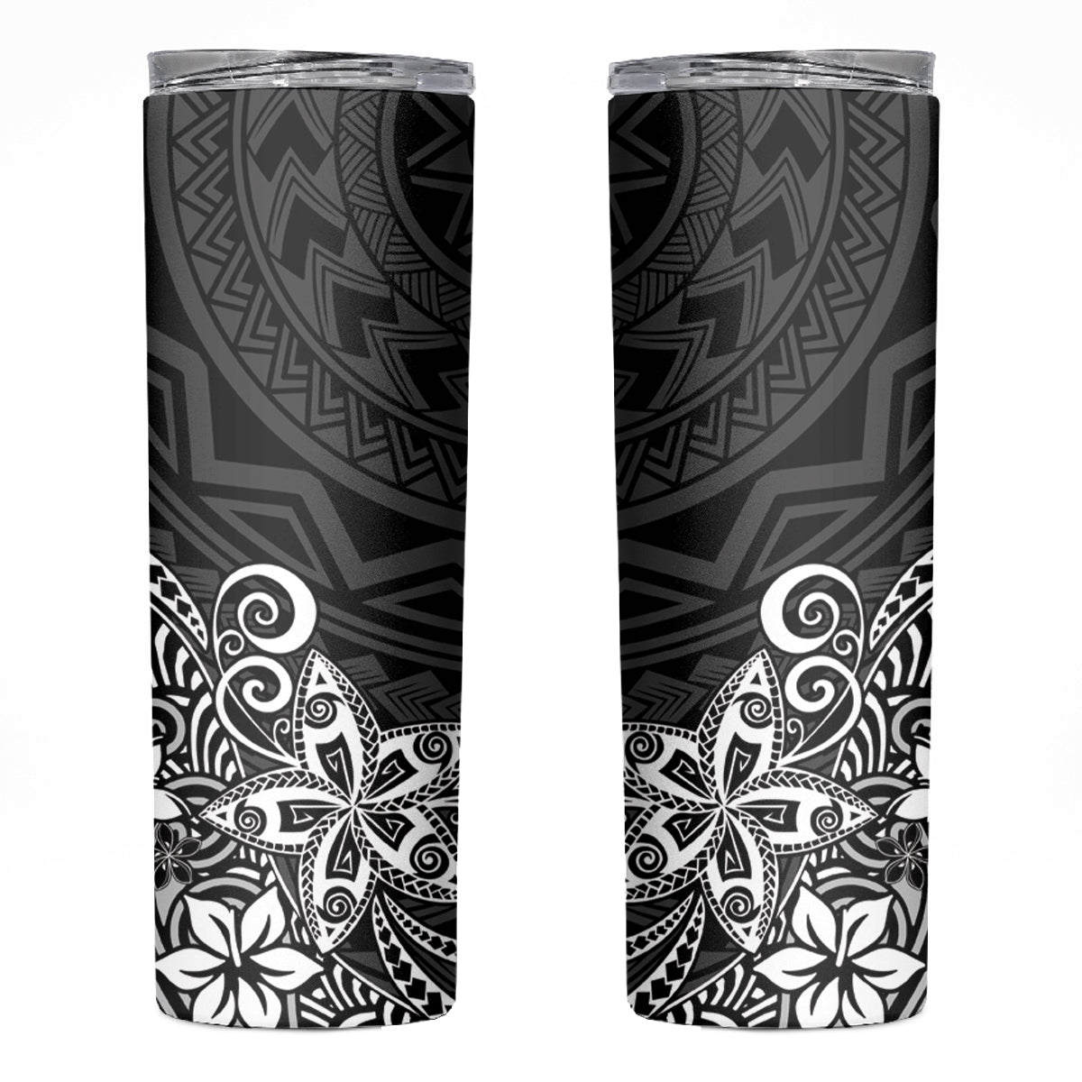 Hawaii Skinny Tumbler Plumeria Black Curves