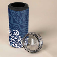Hawaii 4 in 1 Can Cooler Tumbler Plumeria Navy Curves