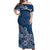 Polynesia Off Shoulder Maxi Dress Plumeria Blue Curves LT7 Women Blue - Polynesian Pride