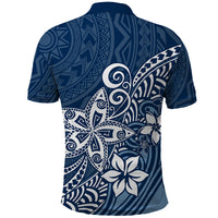 Polynesia Polo Shirt Plumeria Blue Curves LT7 - Polynesian Pride