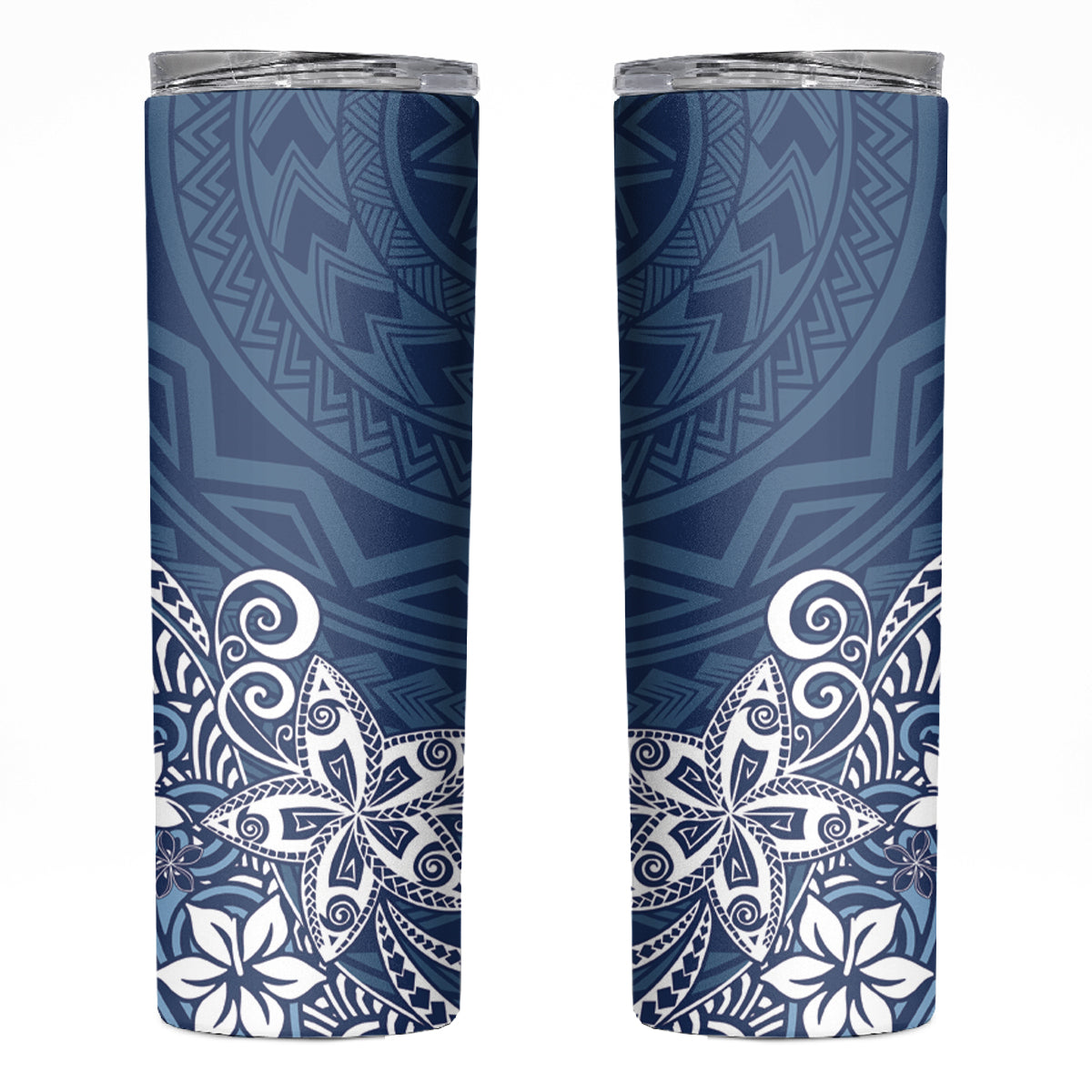 Hawaii Skinny Tumbler Plumeria Navy Curves