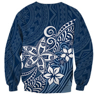 Polynesia Sweatshirt Plumeria Blue Curves LT7 - Polynesian Pride