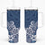 Hawaii Tumbler With Handle Plumeria Navy Curves