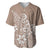 Polynesia Baseball Jersey Plumeria Beige Curves LT7 Beige - Polynesian Pride