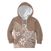 Polynesia Kid Hoodie Plumeria Beige Curves LT7 Hoodie Beige - Polynesian Pride
