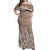 Polynesia Off Shoulder Maxi Dress Plumeria Beige Curves LT7 Women Beige - Polynesian Pride