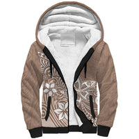 Polynesia Sherpa Hoodie Plumeria Beige Curves LT7 Unisex Beige - Polynesian Pride