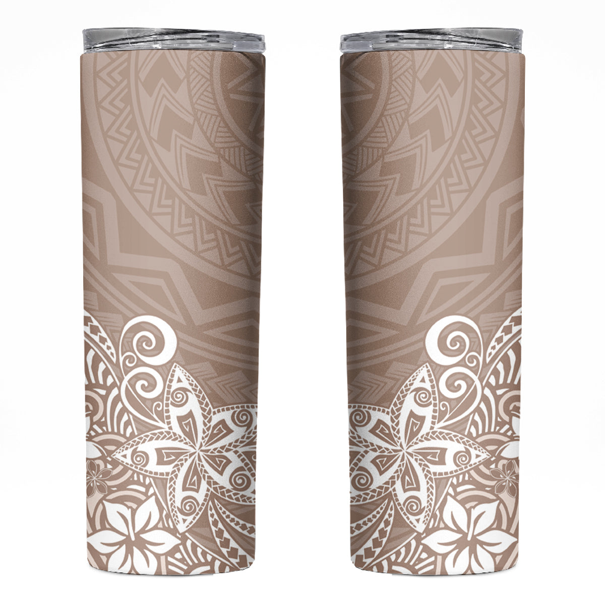 Hawaii Skinny Tumbler Plumeria Beige Curves