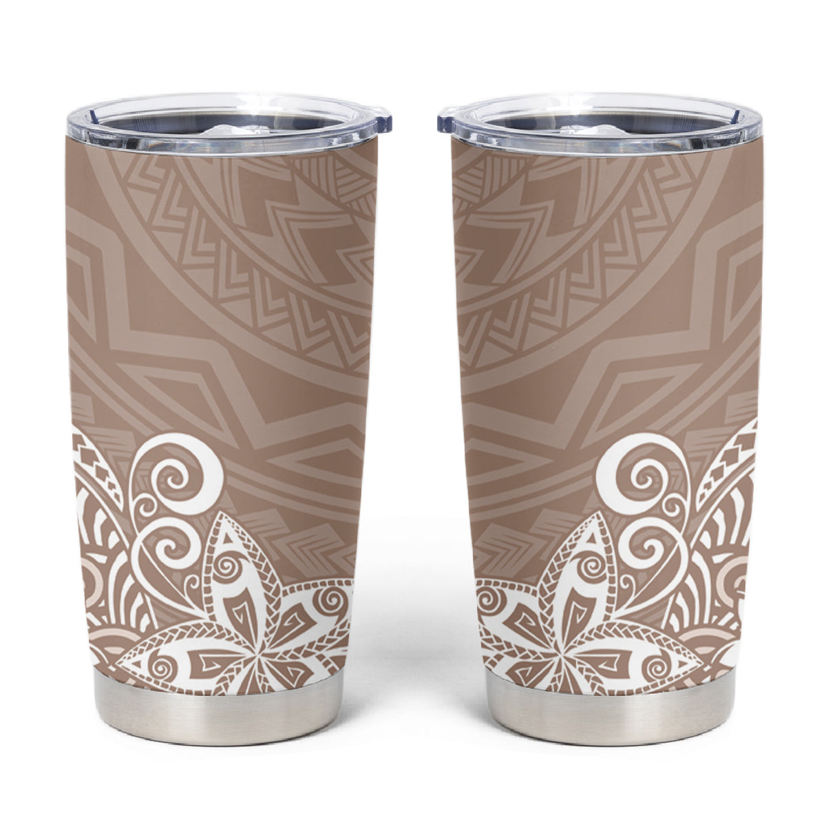 Hawaii Tumbler Cup Plumeria Beige Curves