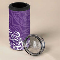 Hawaii 4 in 1 Can Cooler Tumbler Plumeria Purple Curves