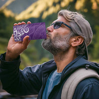 Hawaii 4 in 1 Can Cooler Tumbler Plumeria Purple Curves