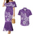 Polynesia Couples Matching Mermaid Dress And Hawaiian Shirt Plumeria Purple Curves LT7 Purple - Polynesian Pride