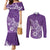 Polynesia Couples Matching Mermaid Dress and Long Sleeve Button Shirts Plumeria Purple Curves LT7 Purple - Polynesian Pride