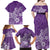 Hawaii Family Matching Outfits Polynesia Off Shoulder Maxi Dress And Shirt Family Set Clothes Plumeria Purple Curves LT7 - Polynesian Pride