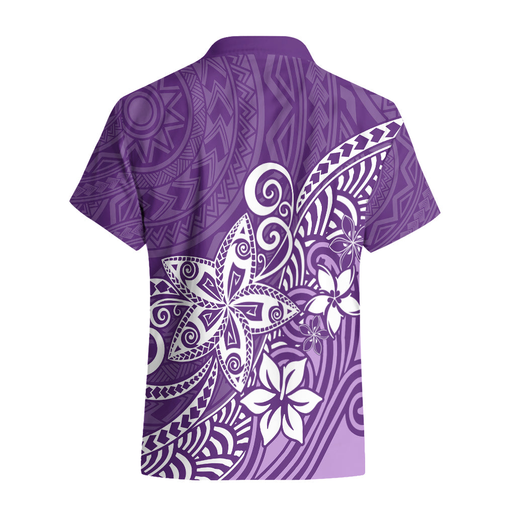 Polynesia Hawaiian Shirt Plumeria Purple Curves LT7 - Polynesian Pride