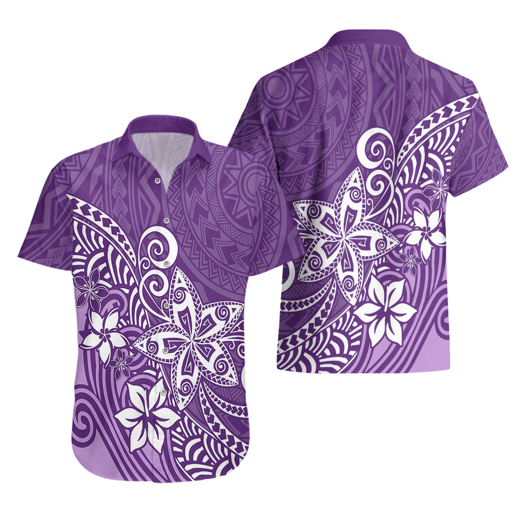 Polynesia Hawaiian Shirt Plumeria Purple Curves LT7 - Polynesian Pride