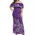 Polynesia Off Shoulder Maxi Dress Plumeria Purple Curves LT7 Women Purple - Polynesian Pride