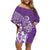 Polynesia Off Shoulder Short Dress Plumeria Purple Curves LT7 Women Purple - Polynesian Pride