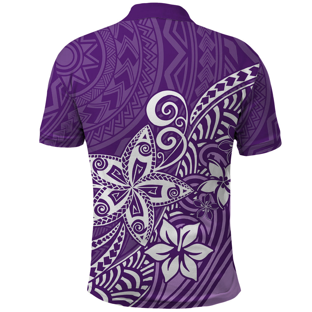 Polynesia Polo Shirt Plumeria Purple Curves LT7 - Polynesian Pride