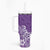 Hawaii Tumbler With Handle Plumeria Purple Curves