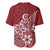 Polynesia Baseball Jersey Plumeria Red Curves LT7 - Polynesian Pride