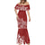 Polynesia Mermaid Dress Plumeria Red Curves LT7 - Polynesian Pride