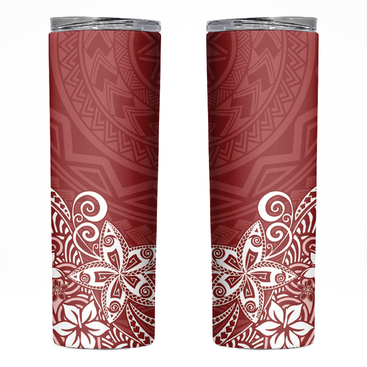 Hawaii Skinny Tumbler Plumeria Red Curves