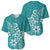 Polynesia Baseball Jersey Plumeria Teal Curves LT7 - Polynesian Pride