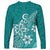 Polynesia Long Sleeve Shirt Plumeria Teal Curves LT7 - Polynesian Pride