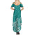 Polynesia Summer Maxi Dress Plumeria Teal Curves LT7 - Polynesian Pride