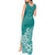 Polynesia Tank Maxi Dress Plumeria Teal Curves LT7 - Polynesian Pride