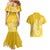 Polynesia Couples Matching Mermaid Dress And Hawaiian Shirt Plumeria Yellow Curves LT7 - Polynesian Pride