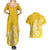 Polynesia Couples Matching Summer Maxi Dress and Hawaiian Shirt Plumeria Yellow Curves LT7 - Polynesian Pride